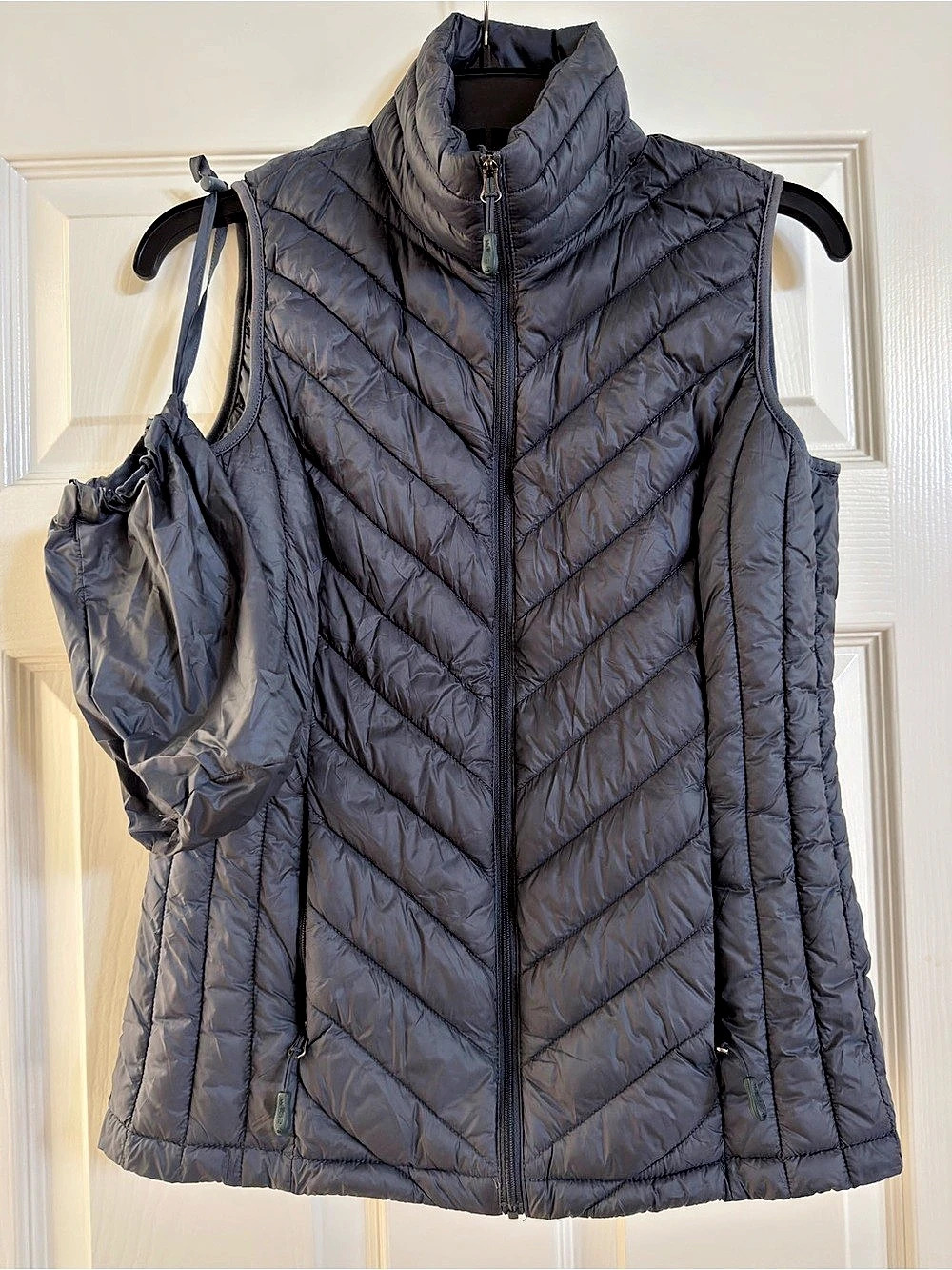 32Degrees Heat Quilted Packable Bag Puffer Vest in Gray Size XS
